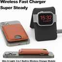 Card Holder,MagSafe Compatible Card Holder with Wireless Charging, Magnetic Wallet,Magnetic Phone Wallet Stand, Charges for iPhone 17/16/15/14/13 Series, Smartwatch, Vegan Leather (Black)