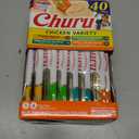 INABA Churu Cat Treats, Lickable, Squeezable Creamy Pure Cat Treat with Green Tea Extract & Taurine, 0.5 Ounces Each Tube, 40 Tubes, Chicken Variety Box (EXP 09/13/26)