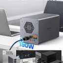 ORICO 4 Bay Raid Hard Drive Enclosure Support 8 RAID Modes for 3.5inch HDD Max up to 88TB for External Direct Attached Storage, Efficient Expansion Backup(Aluminum Alloy)-9848RU3