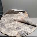 Lahome Modern Abstract Round Rug - 3Ft Small Washable Kitchen Round Area Rug Bedroom 3x3 Circle Mat, Soft Low Pile Non Slip Indoor Throw Carpet for Cabinet Bathroom Home Office, Grey