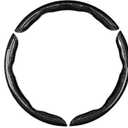 1/2PCS Laser Perforated Steering Wheel Cover, Microfiber Leather and Silicone Non-Slip Grip(1pcs Yellow)