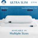 Bluewave Bedding Ultra Slim Gel Memory Foam Pillow for Stomach and Back Sleepers - Thin, Flat Design for Cervical Neck Alignment and Deeper Sleep (2.75-Inches Height, Standard Size)
