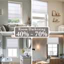Madison Park Galen Matte White Cordless Roman Shades - Fabric Privacy Single Panel Darkening, Energy Efficient, Thermal Insulated Window Blind Treatment, for Home, Living Room Decor, 23" W x 64" H
