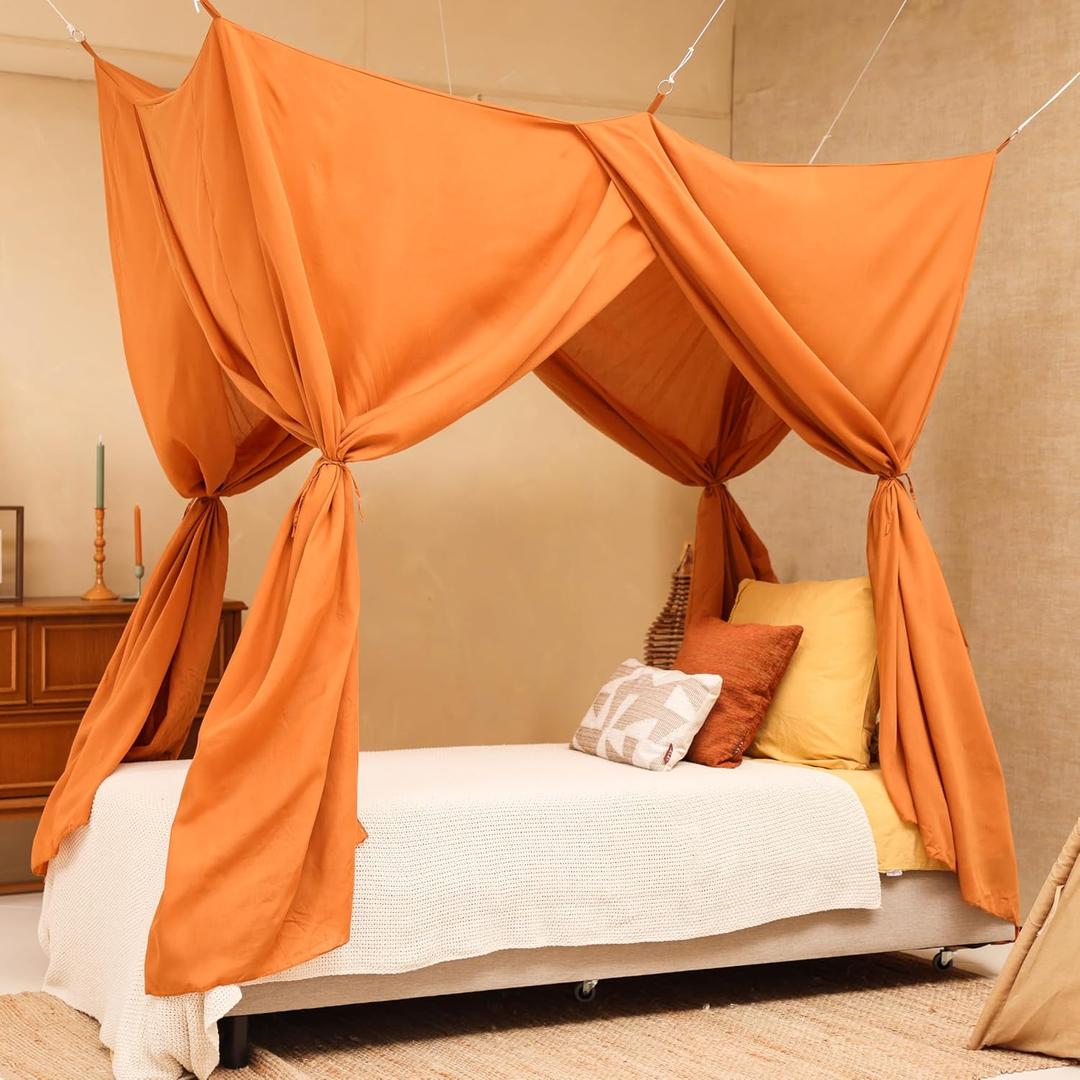 Caramel Bed Canopy for Single Bed | Bedroom Decoration for Children, Teens or Adults | Rectangular Shape Insect Netting | Kids Mosquito Net in Multiple Colors and Sizes (79 x 39 x 79 Inch)