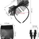 80s Costume Set, Earring Necklace, Gloves, Lace Legging, Bracelet for Party (X-Large)