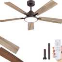 ZMISHIBO Ceiling Fans with Lights and Remote, 52 Inch Oil Bronze Farmhouse, with 24W 2400LM High Bright LED Light, Quiet Powerful DC Pure Copper Motor for Bedroom, Kitchen, Living Room