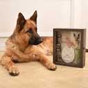 Pet Memorial Shadow Box with Clay Paw Print Impression Kit,Dog Wood Picture Frame Ornament as Loss Pet Keepsake and Gifts for Pet Lover