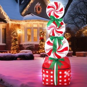 Ceenna 6 ft Christmas Inflatables Outdoor Decorations Christmas Blow up Yard Decorations with Built in LED Lights for Outside Lawn Yard Garden Xmas Holiday Party (Xmas Candy)