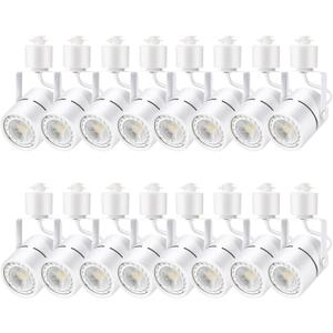 LED Track Lighting Heads, 10W Adjustable LED Track Light Fixtures for Accent Retail Artwork,4000K Cool White, h Type Track Lights - 120V 24 Angle Halo Type- 16 Pack (White)