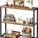 TIQLAB Small Entryway Table, 29.5" Narrow Console Table with Shelves, Sofa Table, Couch Table, Side Table, Entry Table for Hallway, Living Room, Small Space, Rustic (Brown)