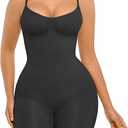 FeelinGirl Shapewear Bodysuit Tummy Control Seamless Sculpting Hip Enhancer Body Shaper for Women (XL/XXL, Black)