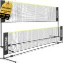 Boulder Portable Badminton Pickleball Net - Foldable/Extendable Poles for Multiple Sports Heights (UP to 5 ft) - Ideal for Tennis, Pickleball, Soccer Tennis - Easy Setup (10ft Black)