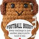 2 x Tiny Detalles Fathers Day Birthday Gift for Dad from Daughter Son Wife, Mini Crochet Football Gifts for Men Husband Boys, Cute Football Buddy for Desk Decor