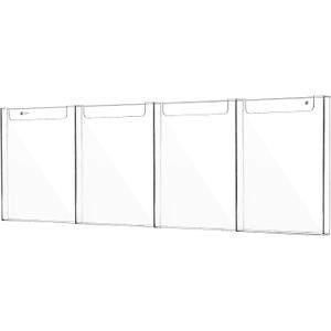Barydat Acrylic Brochure Holder, 8.5 x 11 Inch Flyer Magazine Display Wall Mount Pamphlet Rack Clear Plastic Brochure Stand Literature Holder for Office Classroom Home (4 Pockets)