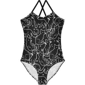CaTaKu Girls One Piece Swimsuits Hawaiian Toddler Bathing Suit for Girls Kids Swimwear Multicolora2, 7-8 Years