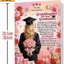 3 x FANCYLUCKY Funny Graduation Card for Granddaughter | Happy Granddaughter Graduation Gift from Grandma Grandpa, High School College Graduation Card for Her, Printed Message Inside