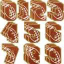 Hotop 30 Pcs Chenille Letter Patches Iron on Patches for Clothing Sports Patches Chenille Embroidered Applique for Bags Hat DIY Clothing Jackets Backpacks Repair (Brown,Football Number Style)