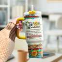 Chaos Coordinator Leopard Sunflower, Tumbler 40 Oz With Handle Lid And Straw, Chaos Coordinator Gifts, Handle Tumblers Flower Butterfly Yellow Coffee Women For Floral Black