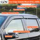 Outside-Mount Rain Guards Window Visors for 2019-2026 Dodge RAM 1500 Crew Cab (New Body Style) Full-Size Wind Vent Deflectors Truck Accessories Dark Smoke 4-Piece Set with Thicker