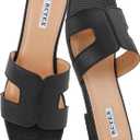 BCTEX COLL Women's Flat Sandals Comfortable Summer Open Toe Slip On Dressy Slide Sandals (8, Black)