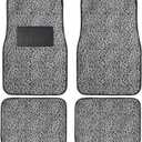 New Animal Print Snow Cheetah Floor Mat Set with Vinyl Heel Pad Universal 4PC for Cars Trucks SUVs (Snow Cheetah)