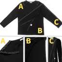 Deyeek Men's Post Shoulder Surgery Recovery Shirts Full Tear Away Long Sleeve Snap Chemo Port Access Shirt (Black, XL)