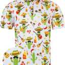 uideazone Golf Shirts for Men Dry Fit Polo Shirt Short Sleeve Moisture Wicking Golf Polos Performance Golf Tennis Shirt (X-Large, Funny Maxico Party)