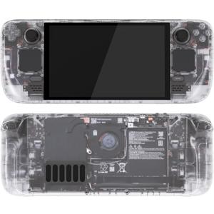 EXtremeRate Replacement Full Set Housing Shell with Buttons for Steam Deck OLED Handheld Console, Custom DIY Glow in Dark Green Faceplate Back Plate Trackpad Case for Steam Deck OLED Console