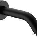 6 Inch Shower Arm and Flange - Solid Brass Wall Mounted Shower Arm Replacement for Fixed Shower Head, Matte Black