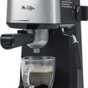 Mr. Coffee 4-Shot Steam Espresso Cappuccino and Latte Maker with Stainless Steel Frothing Pitcher, Black