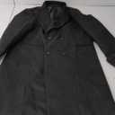 Runcati Mens Full Length Trench Coat Notched Lapel Long Jacket Double Breasted Classic Winter Overcoat (X-Large, Black)