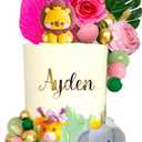 JeVenis Girl Safari Baby Shower Cake Decorations Two Wild Cake Topper Wild One 1st Birthday Girl Zoo Animal Cake Toppers with Wild One Cake Toppers