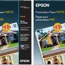 Epson Presentation Paper Matte, 8.5 x 11 Inch, (S041062), White 100 Count (Pack of 2)