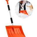 Snow Shovel for Driveway, 43" to 50" Retractable and Detachable Lightweight Plastic Snow Shovel with Sharp Blade and Non-Slip Foam Handle.Suitable for Women, Seniors