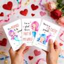 6 x 24 Pack, 6 Designs, Mermaid Valentine's Day Cards for Kids, 3.5x5 inch, Classroom Exchange Cards
