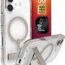 ZAGG Santa Cruz Snap Case with Kickstand for iPhone 17 - Titanium, Drop Protection (13ft/4m), MagSafe Charging Compatible, ClearGuard Anti-Yellowing Technology, Scratch Resistant Phone Case