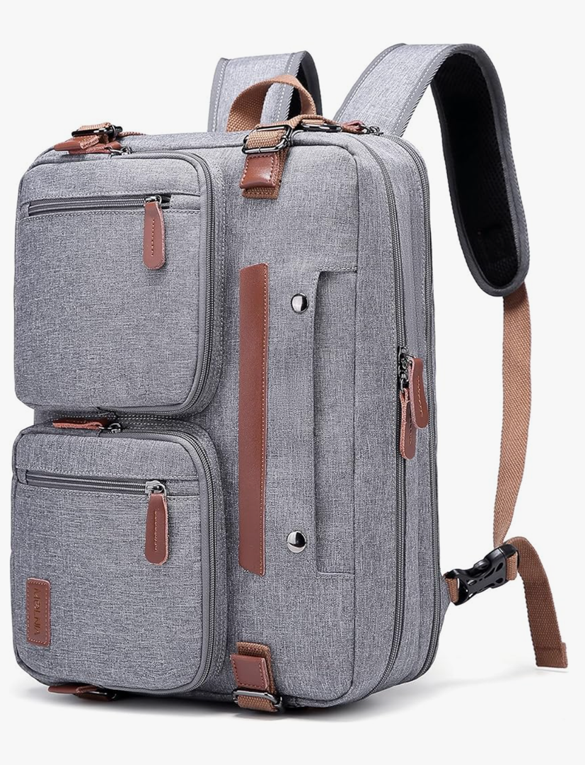 MOLNIA 3 in 1 Laptop Bag for Men, 17.3 inch Computer Bags for Men, Laptop Backpack, for Travel Business Work, Briefcases Messenger Bag for Men Women, Grey