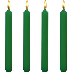 8 inch Taper Candles 4 Pack - Metallic Taper Spiral Candle Taper Candles - Unscented Dripless and Smokeless Home Dcor - Dinner, Party, Wedding, Halloween, Churches (8 inch, Green)