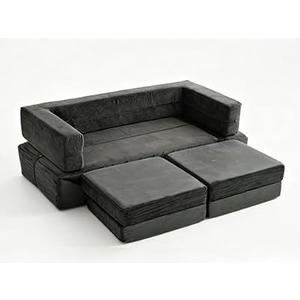 BumbleBabe Original Modular Kids Play Couch – Premium Soft Foam with Slide for Open Ended Imaginative Play, Easy to Clean & Idea for Kids Playroom, Safety CertiPUR-US (Forest Green)
