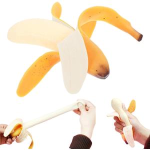 Banana Squishies Fidget Toys for Adults, Squeeze Toys Sensory Toys for Kids with Autism, Anxiety Relief Gift Novelty Squishy Gift, Scented Simulation Fake Bananas