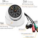 Analog CCTV Camera HD 1080P 4-in-1 (TVI/AHD/CVI/960H Analog) Security Dome Camera Outdoor Metal Housing, 24 IR-LEDs True Day & Night Monitoring 3.6mm Lens (White)