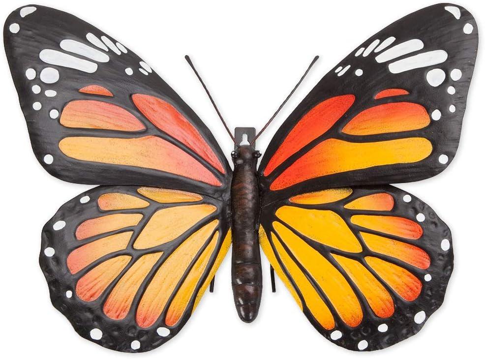 Bits and Pieces - Metal Monarch Butterfly Wall Art - Decorative Hanging Wall Sculpture for Your Home