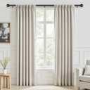 IFELS Black Curtain Rods for Windows 32 to 45 Inch, 5/8 Inch Decorative Curtain Rods, Curtains Rod Adjustable with Easy Installation and Elegance Design (W9,Black,32-45")