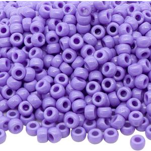 1000Pcs Pony Beads Bracelet 9mm Purple Plastic Barrel Pony Beads for Necklace,Hair Beads for Braids,Key Chain,Jewelry Making (Purple)