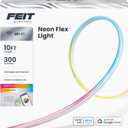 Feit Electric Smart LED Neon Flex Strip Lights, 10FT, Bendable, RGBW Color Chasing, Dimmable, 2.4Ghz WiFi Enabled, Compatible with Alexa and Google Home Asst, Music Sync, Remote App, NF10/CHASE/WP/AG