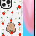 ChiCsFleur for iPhone 14 Pro Max Case, TPU Phone case with Camera Protection for Women Girls Teens - Capybara Orange Fruit Sparkle Artsy Fun Kawaii Animal Y2K Sorority Aesthetic Unique