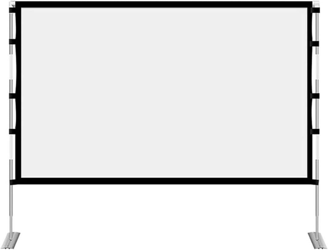 video projection screens With Stand Foldable Portable Movie Screen, Double Sided Projection Screen Indoor Outdoor Projector Movies Screen for Home Theater Outdoor Projection Screen with Stand Projector