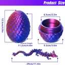 Dragon Egg 3D Printed Dragon Egg Articulated Crystal with Fidget Toy Executive Desk Toys Adults Fidget Toys (12'')