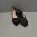 Women Open Toe Low Chunky Short Heels Ankle Strap Block Heel Sandals Party Dress Wedding Pump Shoes (7.5, Black)