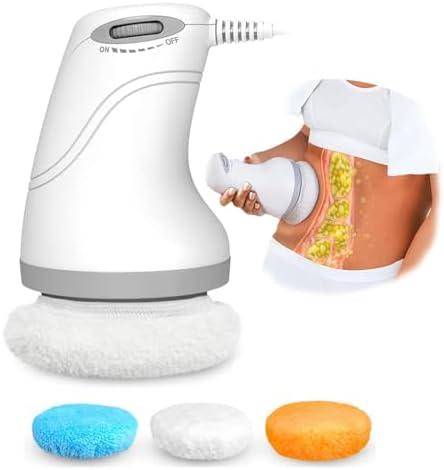 BUSHIPIN Body Sculpting Machine Electric Cellulite Massager 3 Pads, Handheld Full Body Massage Machine for Back/Abdomen/Butt/Leg/Arms Deep Massage Relax with Rotaion Vibration Body SPA (White)